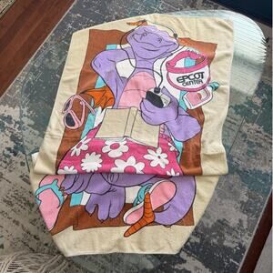 Walt Disney 1980's Epcot Center Figment Beach Vintage Towel RARE